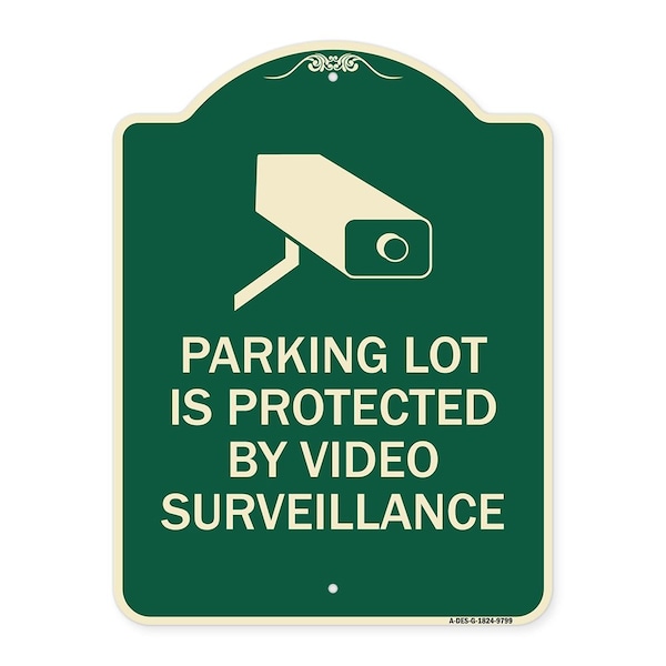 Designer Series-Parking Lot Is Protected By Video Surveillance With Graphic, 24" H, G-1824-9799